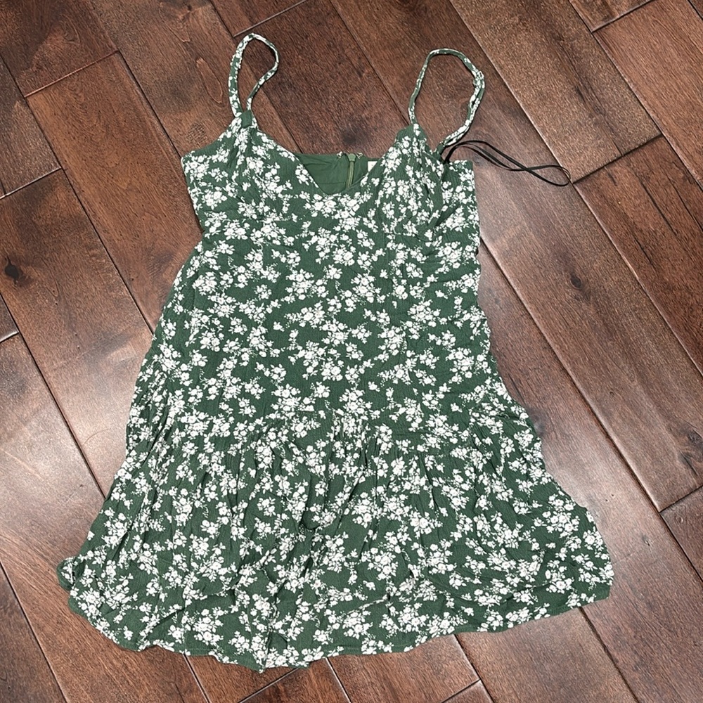 Green floral dress